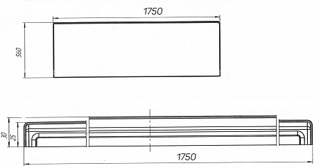 Фронтальная панель 175 см Creto П175 белая рис 3