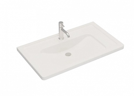 Раковина Creto Taormina 85х49 искусственный камень Solid Surface белая матовая без перелива 1088-001