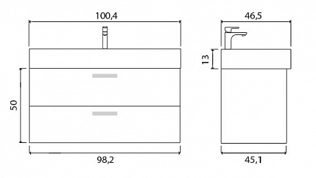 Тумба с раковиной Creto Tivoli Bamenda 100 рис 4