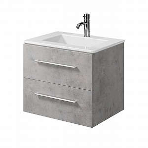 Тумба с раковиной подвесная Creto Ares 60 серая рис 2