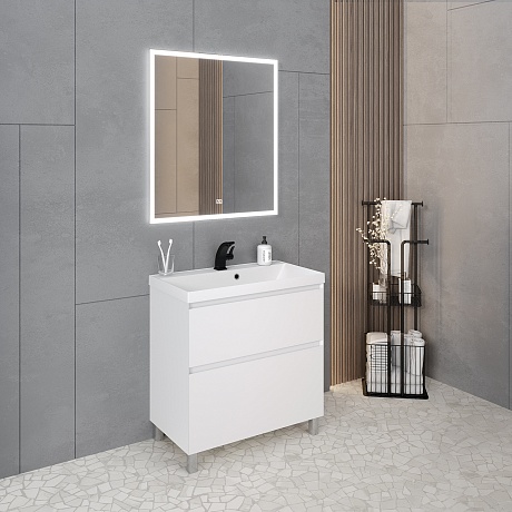 Тумба под раковину Creto Astoria 80 см белая глянцевая, 15-2080W рис 7