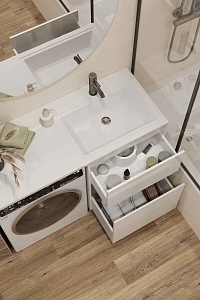 Тумба с раковиной напольная Creto Cafor White 110 правосторонняя рис 17