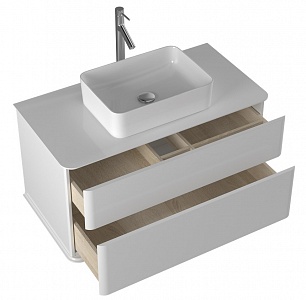Тумба с раковиной Creto Stella 100 см белый глянец, 16-CRE50/100/ рис 6