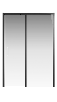 Душевой уголок Creto Nota стекло прозрачное профиль черный 140х70 см, 122-WTW-140-C-B-6 + 122-SP-700-C-B-6