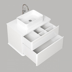 Тумба с раковиной Creto Stella 80 см белый глянец, 16-CRE50/80/ рис 5