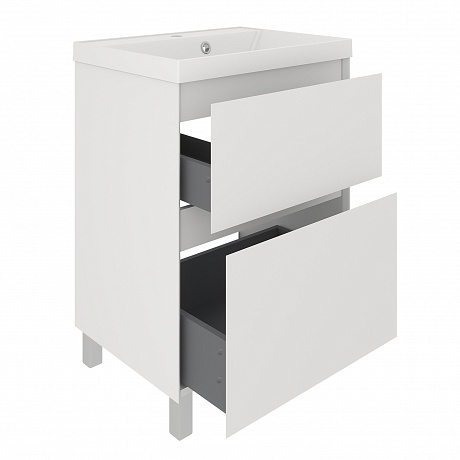 Тумба с раковиной Creto Astoria 60 см белая глянцевая, 15-2060W рис 2