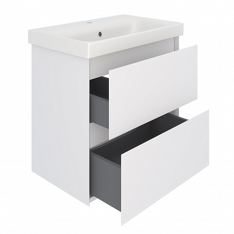 Тумба с раковиной Creto Style 60 см белая глянцевая, 16-2060W рис 3