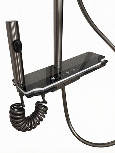 Душевая стойка Creto Волна 4 режима, оружейная сталь матовая, CRE-DS-007 рис 4