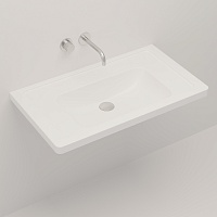 Раковина Creto Taormina 85х49 без отверстия под смеситель, искусственный камень Solid Surface белая матовая 1088-001/1