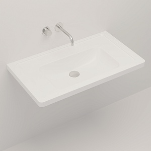 Раковина Creto Taormina 85х49 без отверстия под смеситель, искусственный камень Solid Surface белая матовая 1088-001/1