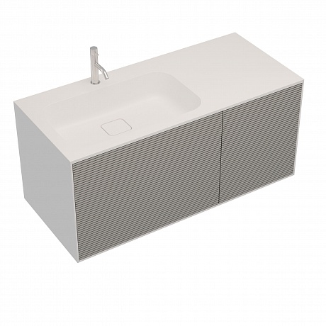 Тумба с раковиной Creto Cava 110 левая Grey Cocoa Solid с подсветкой, 20-110G рис 2