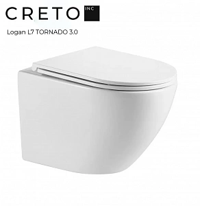 Унитаз подвесной безободковый Creto Logan L7 TORNADO 3.0, 171125-L7TOR3.0