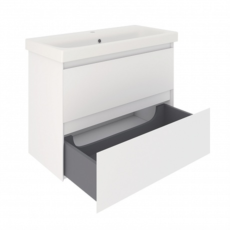 Тумба с раковиной Creto Style 80 см белая глянцевая, 16-2080W рис 5