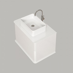 Тумба с раковиной Creto Stella 80 см белый глянец, 16-CRE50/80/ рис 4