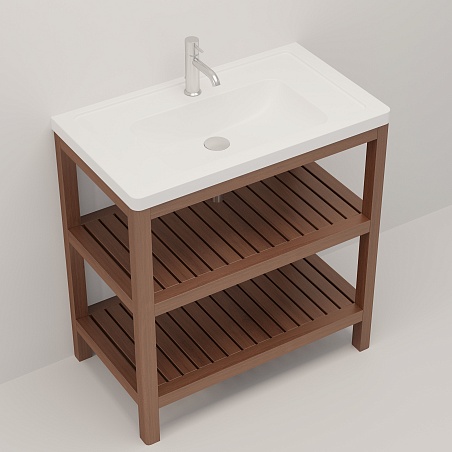 Раковина Creto Taormina 85х49 искусственный камень Solid Surface белая матовая без перелива 1088-001 рис 3