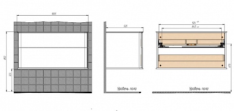 Тумба с раковиной Creto Stella 100 см белый глянец, 16-CRE50/100/ рис 15