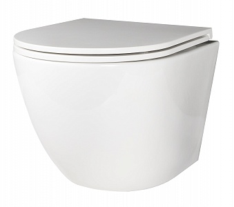 Унитаз подвесной безободковый Creto Cer C1 Plus 1001-002Cer-C1W/1 с крышкой-сиденьем микролифт рис 4