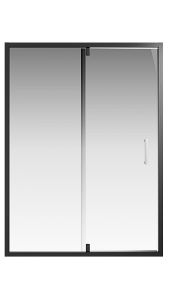 Душевой уголок Creto Astra стекло прозрачное профиль черный 140х70 см, 121-WTW-140-C-B-6 + 121-SP-700-C-B-6