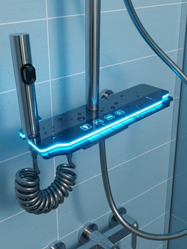 Душевая стойка Creto Волна 4 режима, оружейная сталь матовая, CRE-DS-007 рис 5