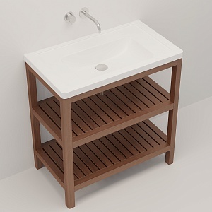 Раковина Creto Taormina 85х49 без отверстия под смеситель, искусственный камень Solid Surface белая матовая 1088-001/1 рис 4