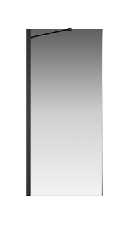 Боковая перегородка Creto Tenta 123-SP-900-C-B-8 стекло прозрачное EASY CLEAN, профиль черный, 90х200 см