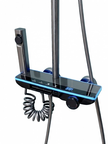 Душевая стойка Creto Исток 1 режим, оружейная сталь матовая, CRE-DS-008 рис 5