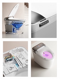 Умный унитаз приставной безободковый Creto Nex Smart 270316 с микролифтом и функцией биде, белый рис 16