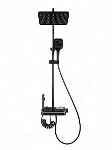 Душевая стойка Creto Водопад 4 режима, оружейная сталь матовая, CRE-DS-003