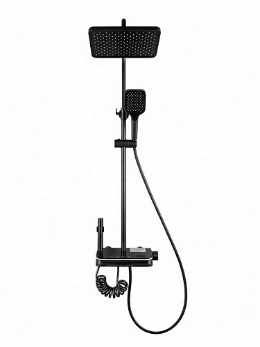 Душевая стойка Creto Водопад 4 режима, оружейная сталь матовая, CRE-DS-003
