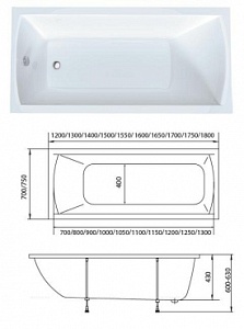 Акриловая ванна Creto Modalia 170х75 см 9-17075 рис 13