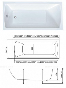 Акриловая ванна Creto Modalia 180х75 см 9-18075 рис 13