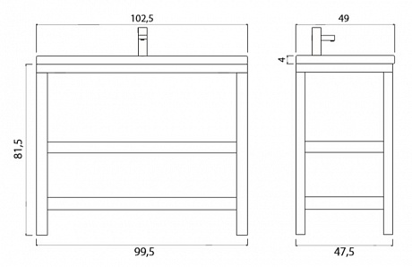 Тумба с раковиной Creto Provence 105 рис 18