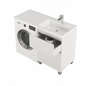 Тумба с раковиной напольная Creto Cafor White 110 правосторонняя рис 10