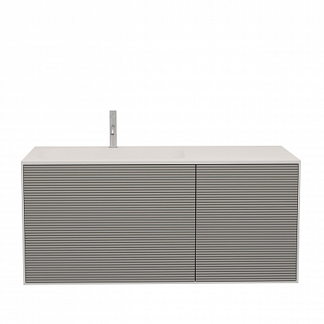 Тумба с раковиной Creto Cava 110 левая Grey Cocoa Solid с подсветкой, 20-110G