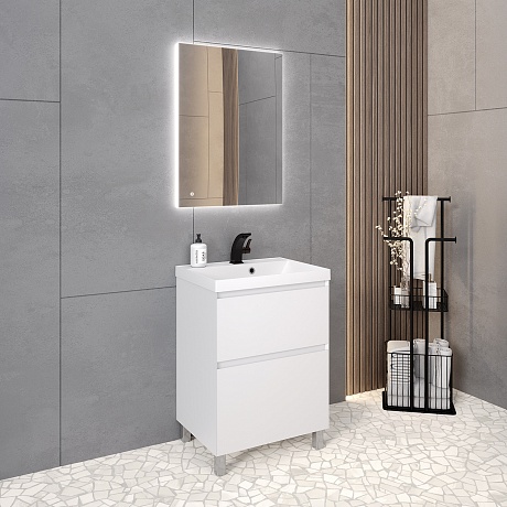 Тумба под раковину Creto Astoria 60 см белая глянцевая, 15-2060W рис 7