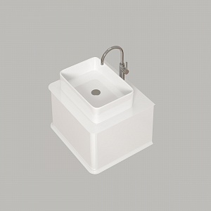 Тумба с раковиной Creto Stella 60 см белый глянец, 16-CRE35/60/ рис 3