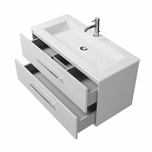 Тумба с раковиной подвесная Creto Ares 100 белый рис 3