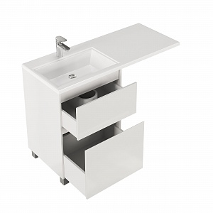 Тумба с раковиной напольная Creto Cafor White 120 левосторонняя рис 13