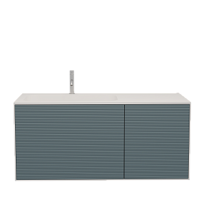 Тумба с раковиной Creto Cava 110 левая Blue Solid с подсветкой, 20-110B