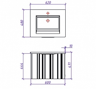 Тумба с раковиной Creto Luna Ivory 60 см, 17-IV60 рис 17