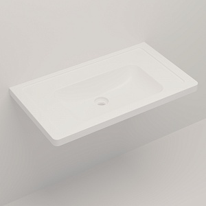 Раковина Creto Taormina 85х49 без отверстия под смеситель, искусственный камень Solid Surface белая матовая 1088-001/1 рис 2