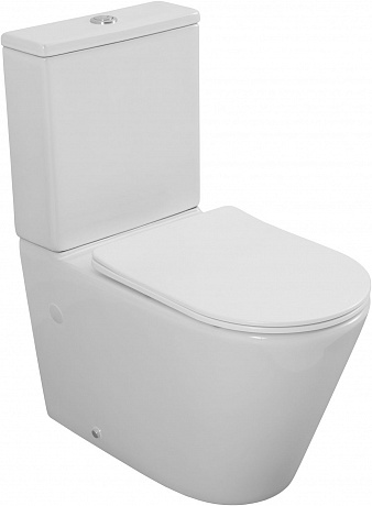 Унитаз-компакт безободковый Creto Logan L5 1005-001-L6CW с крышкой-сиденьем микролифт, белый рис 4