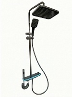 Душевая стойка Creto Волна 4 режима, оружейная сталь матовая, CRE-DS-007