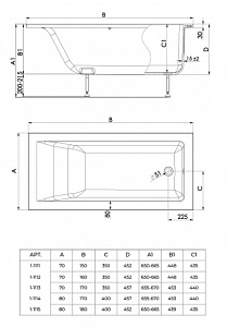 Ванна из литьевого мрамора  Creto Venezia 150x70 см рис 15