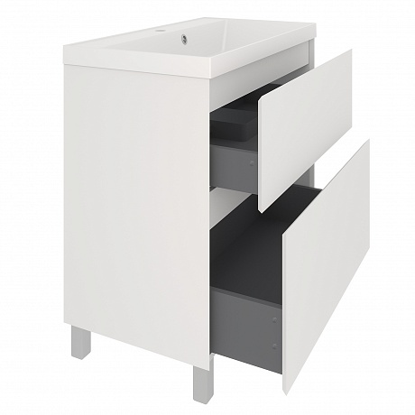 Тумба с раковиной Creto Astoria 80 см белая глянцевая, 15-2080W рис 3