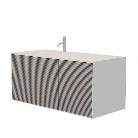 Тумба с раковиной Creto Cava 110 левая Grey Cocoa Solid с подсветкой, 20-110G рис 3