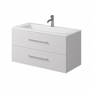 Тумба с раковиной подвесная Creto Ares 100 белый рис 2