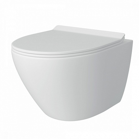 Унитаз подвесной безободковый Creto Cer C5 1005-005Cer-С5W с крышкой-сиденьем микролифт, белый рис 13