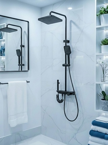 Душевая стойка Creto Исток 1 режим, оружейная сталь матовая, CRE-DS-008 рис 7