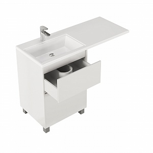 Тумба с раковиной напольная Creto Cafor White 120 левосторонняя рис 9